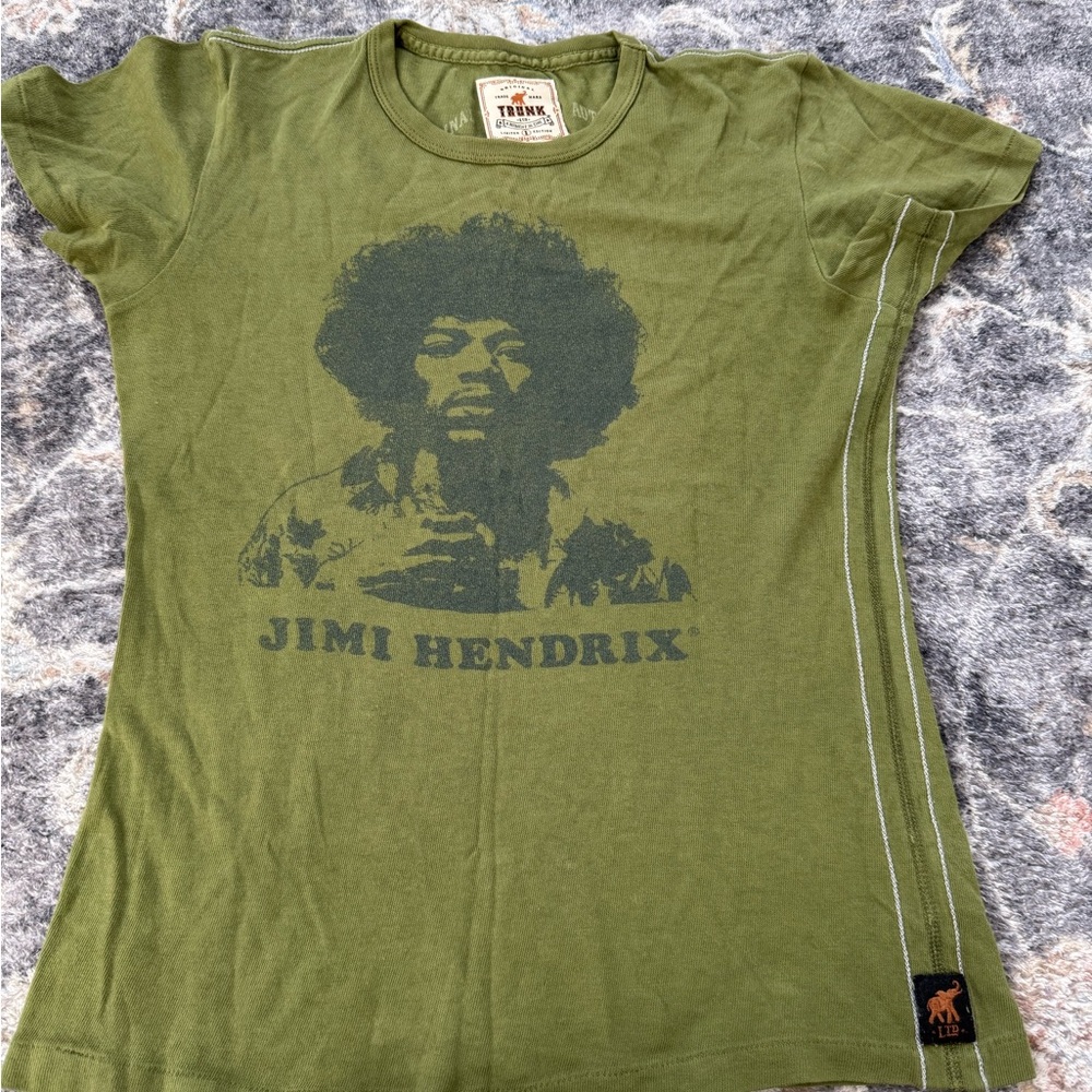 Rare Trunk Ltd Jimi Hendrix Limited Edition Tee - Military Olive Green - Size 1
